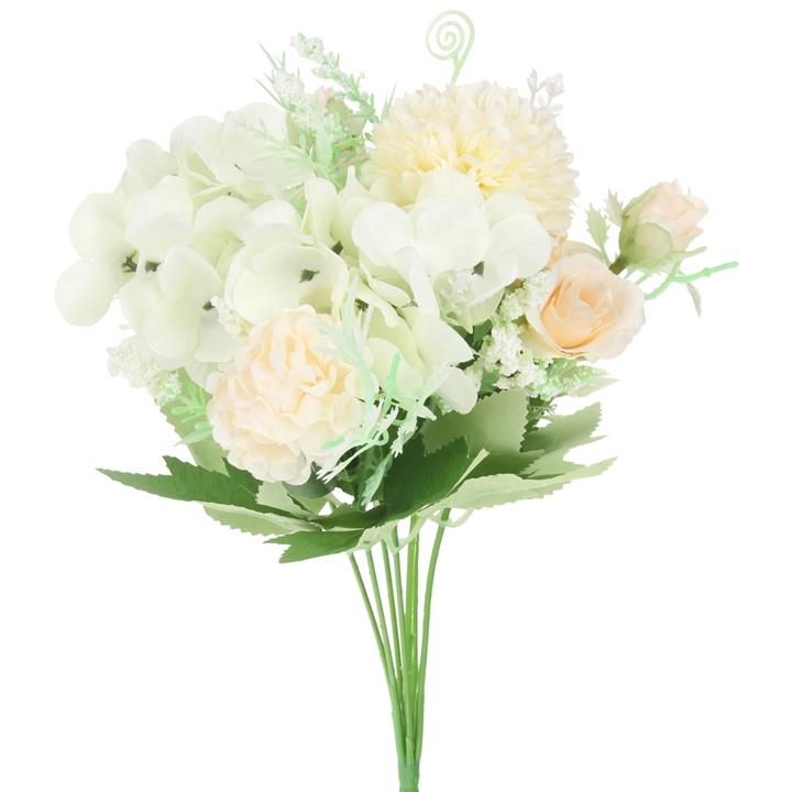 Chrysanthemum Roses Artificial Flower Bouquet for Vase Composition 32 cm - Cream