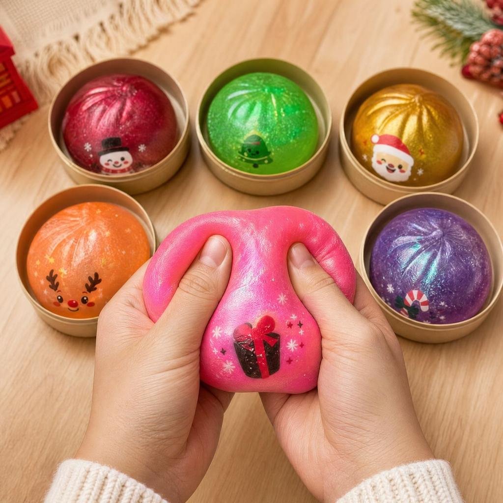Christmas Steamed Bun Toy Maltose Stress Toy for Kids and Adults