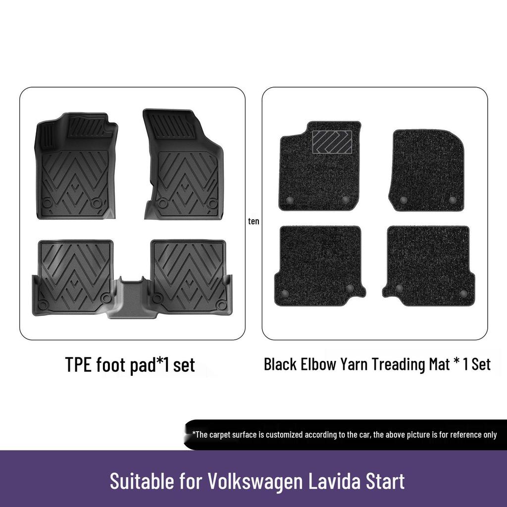 Eco-friendly Anti-slip TPE Car Floor Mats for 08-20 Volkswagen Lavida/Lavida Qiyang - Wear-resistant Design.