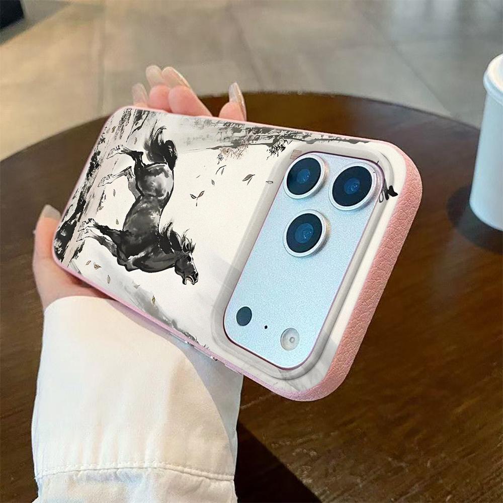 Black Steed With Head Held High Phone Case For IPhone 17 17Air 16 15 14 13 12 11 Pro Max XR XS Max 7 8 Plus Cover Case Coque
