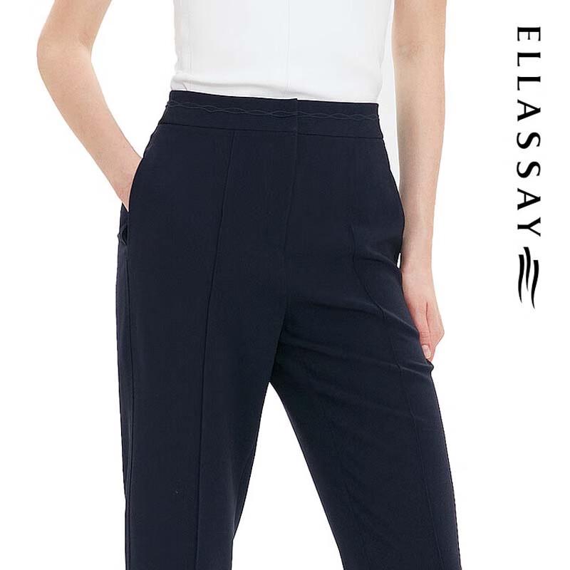 ELLASSAY Women's Straight Leg Cropped Tri-Acetate Suit Pants