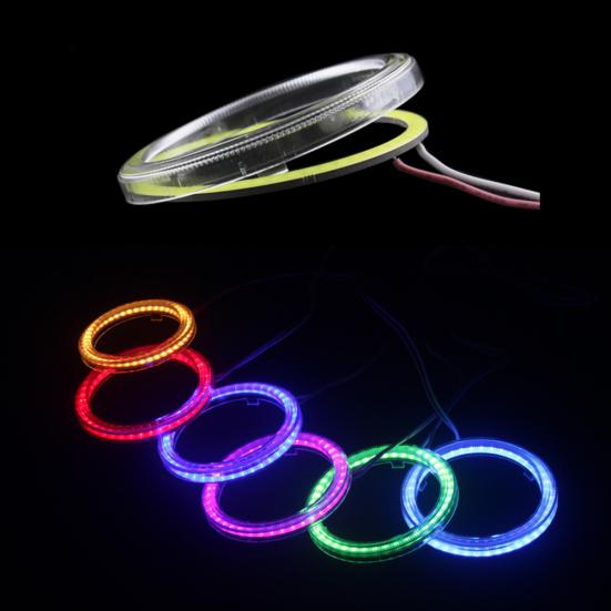 60mm-120mm Car Vehicle Angel Eye Universal COB Ring LED Light Headlight Lamp