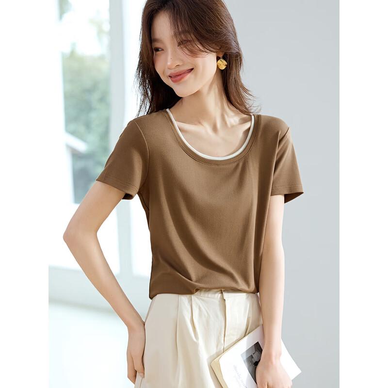 Women's U-Neck Slim Fit Short Sleeve T-Shirt