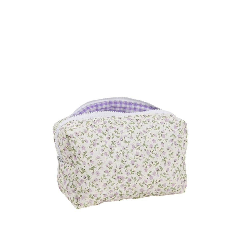 Women's Floral Quilted Cosmetic Bag Large Capacity Toiletries Storage Bag for Ladies Travel Outdoor Portable Makeup Bags
