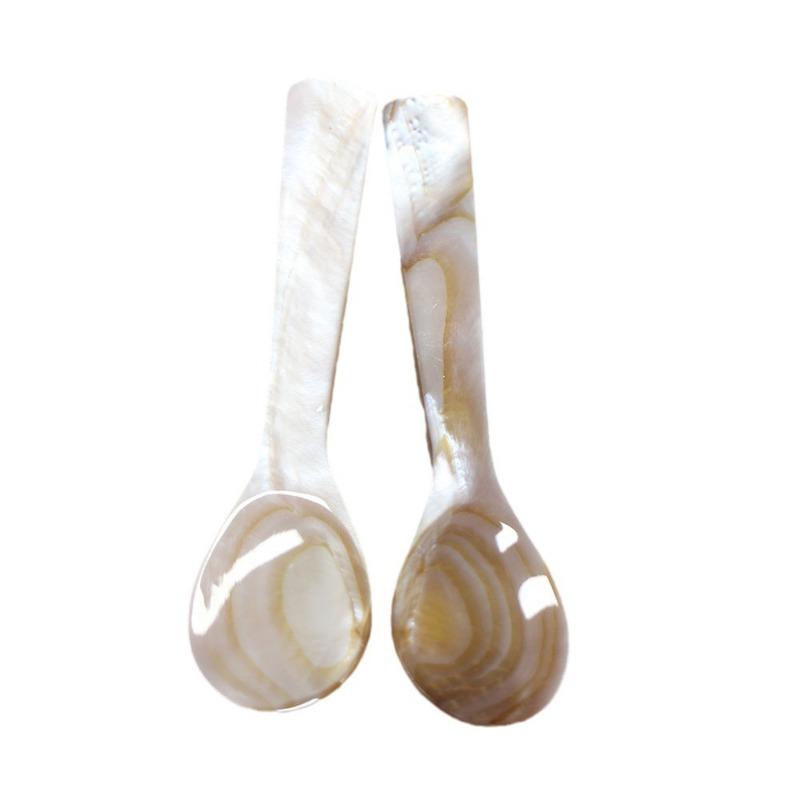 1PC Natural Material Ice Spoon Cream Coffee Caviar Spoon Mother of Pearl Seashells Stirring Spoons Teaspoon Crafts Dessert Coffe
