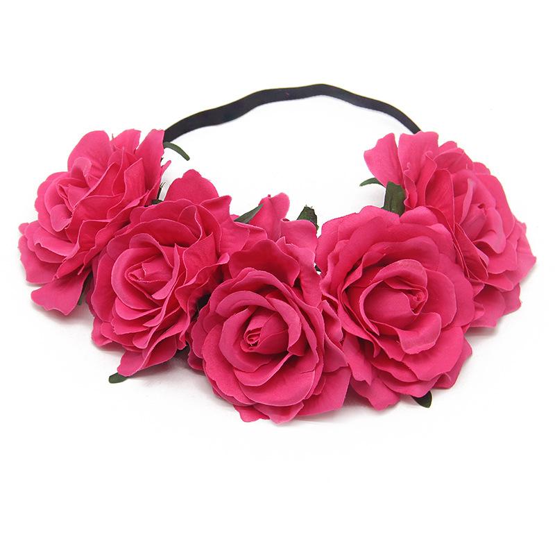 Bridal Holiday Wreath, Simulation Rose Flower Headband, Christmas Mardi Gras Ball Party Head