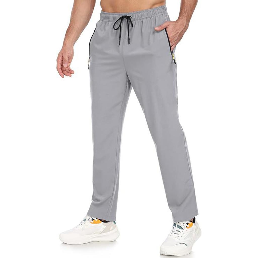 Men's -Color Quick-Dry Pants Outdoor Casual Straight-Leg Loose-Fit Fitness Hiking Camping Pants