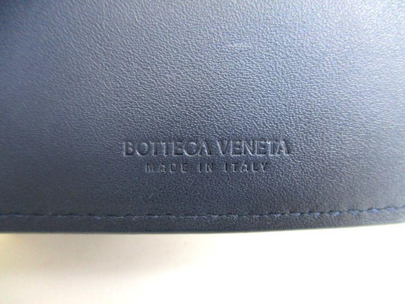 Authentic BOTTEGA VENETA Intrecciato Navy Blue Leather Bifold Wallet Compact Wallet #9622  Refurbished