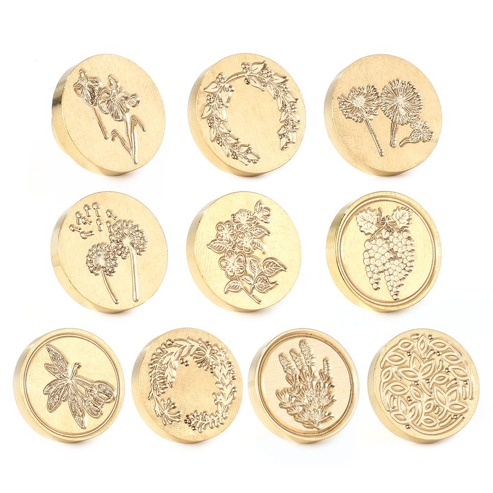 Vintage Wax Seal Stamp Head Flowers Sculpture Stamp Replace Copper Head Retro DIY Sealing Wax Kits Greeting Card Decor