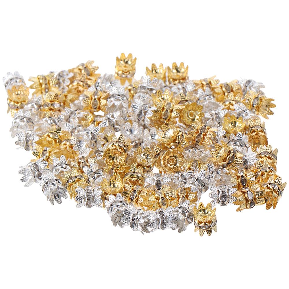 

100Pcs 8mm Aylifu Beads Caps Brass Jewelry Beads Caps DIY Crafts