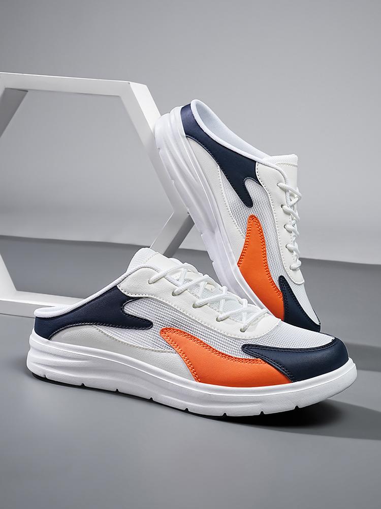 

Модные кроссовки мужские слипоны лоферы дышащая прогулочная повседневная обувь для мужчин классические сандалии мужские лоферы мужские летние 41 оранжевый