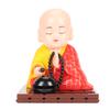 Little Buddhist Monk Ornament Solar Powered Cute Monk Decorative Ornaments for Car Desktop Living Room