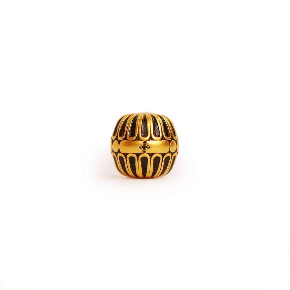Personality Gold-Plated Kelsang Flower Beads: Black Gold Baked Paint Waist & Barrel Beads, Wenwan Style, 108-Strand DIY Accessories