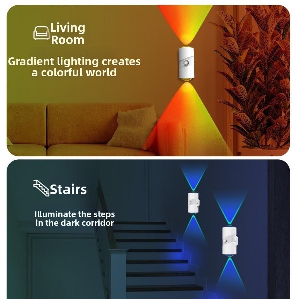 Magnetic Mounting LED Wall Light Colorful Gradient RGB Gradient Wall Lamp  Hallways
