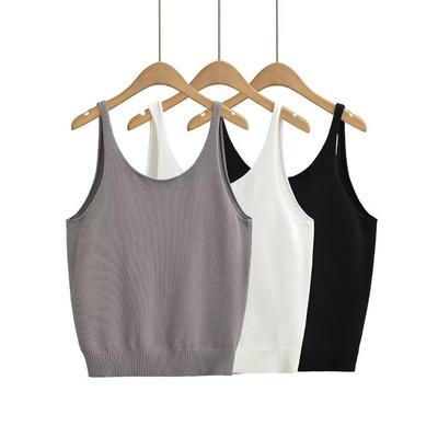 Trendy Women's Sexy Backless Knitted Tank Top - Summer Solid Color Camisole