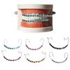 1 Pair Fashion Braces Colorful Temporary Tooth Decoration With Metal Wires Metal Bracket Orthodontic Ligature Ties High Quality