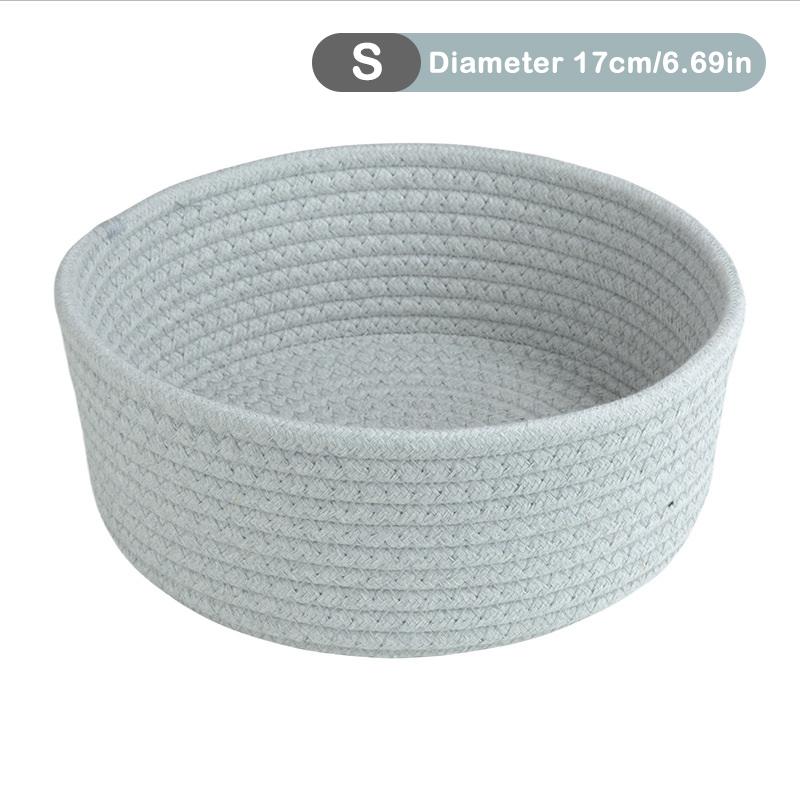 Handmade Woven Cotton Rope Woven Storage Box Basket Desktop Organizer Sundries Toys Comestics Keys Snacks Sundries Organizer