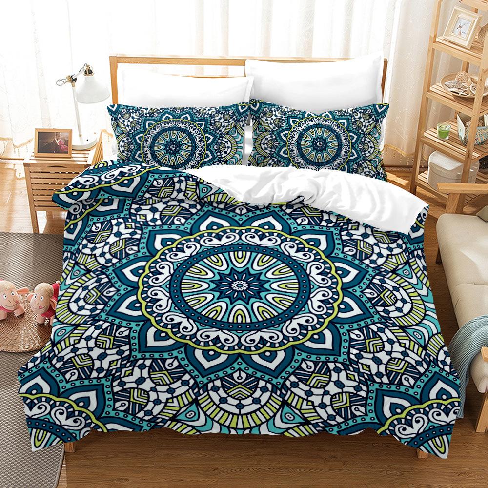 Mandala Abstract Flower Digital Printing Three-Piece Home Textile European Pattern Quilt Set Two-Piece Set