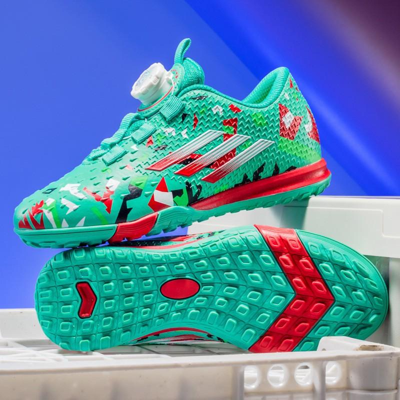 Kids Soccer Cleats Girls Low-Cut Training Shoes With Rotating Studs Outdoor Indoor Football Boots