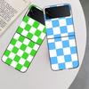 Retro Klassisches Schachbrett Gitter Handyhülle Für Samsung Z Flip 7 6 5G Galaxy Z Flip 5 4 3 Schwarz Hart Cell Hülle Luxus PC Schale C