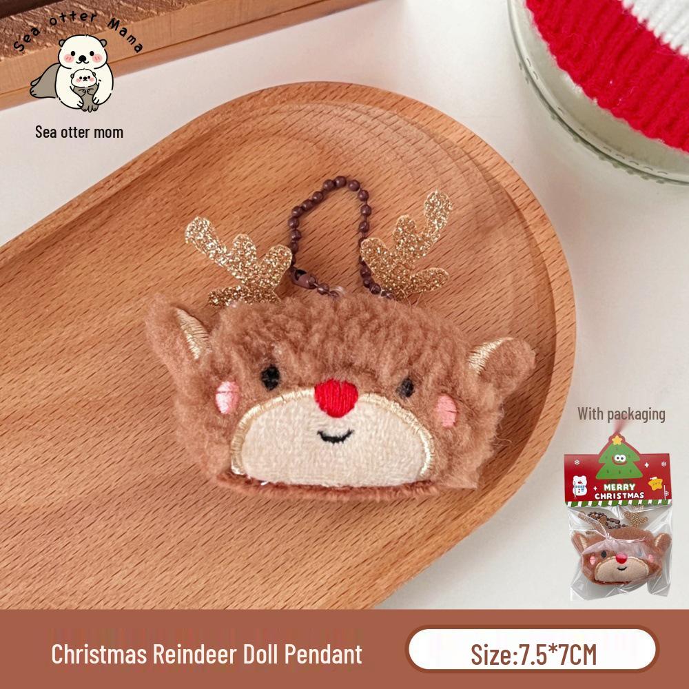 Tengyi Christmas Plush Doll Pendant - Cute Ornament & Versatile Keychain for Girls' Bags