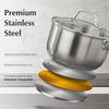 KOCH SYSTEME CS Stainless Steel Sauce Pan Set Multifunctional Cooking Pot with Lid 1QT & 2QT & 3QT with Heat-resistant Handle