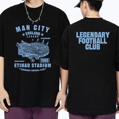2025 Manchester CITY 100% Bavlna Pánské Dámské Tričko Oversized Letní Top Ležérní trička s krátkým rukávem Unisex Kulatý výstřih oblečení
