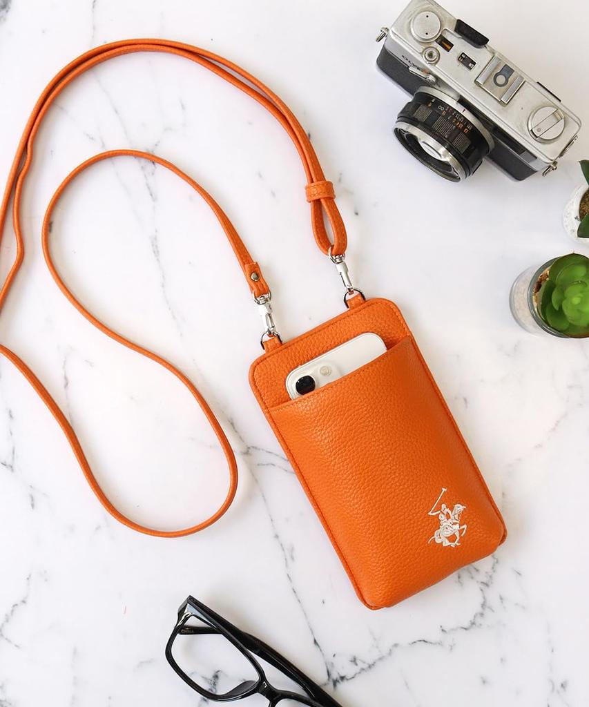 Hills Polo Makeup Case Smartphone Pouch Chrome Orange [Beverly Club]