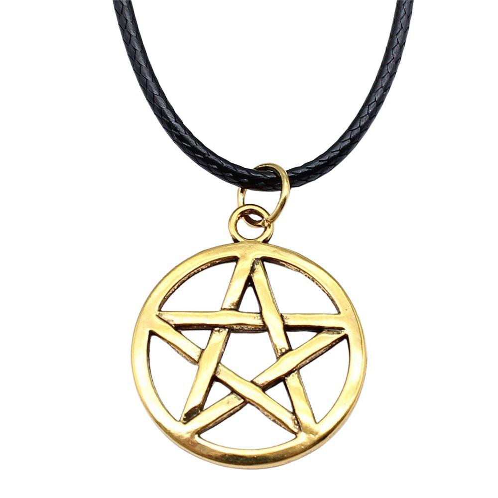 Star Pendant Necklace Vintage Minimalist Moon Sun Charms Cosmic Jewelry With 45cm Leather Chain