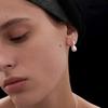 Half Hoop Pearl Earring - Silver