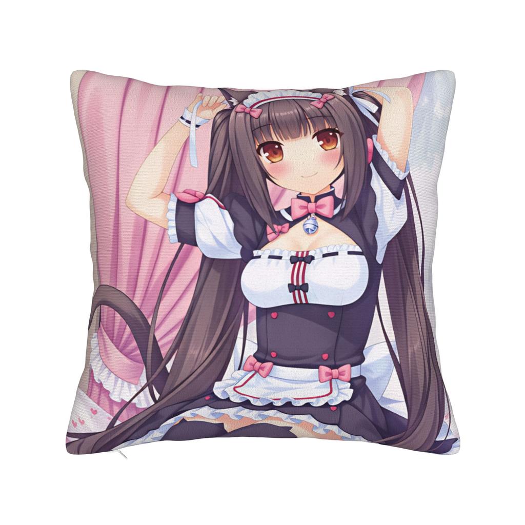 Pillow Cover NEKOPARA Graphic Cushion Cover Cute Funny Pillow Case For Sofa Home Decorative Pillowcases