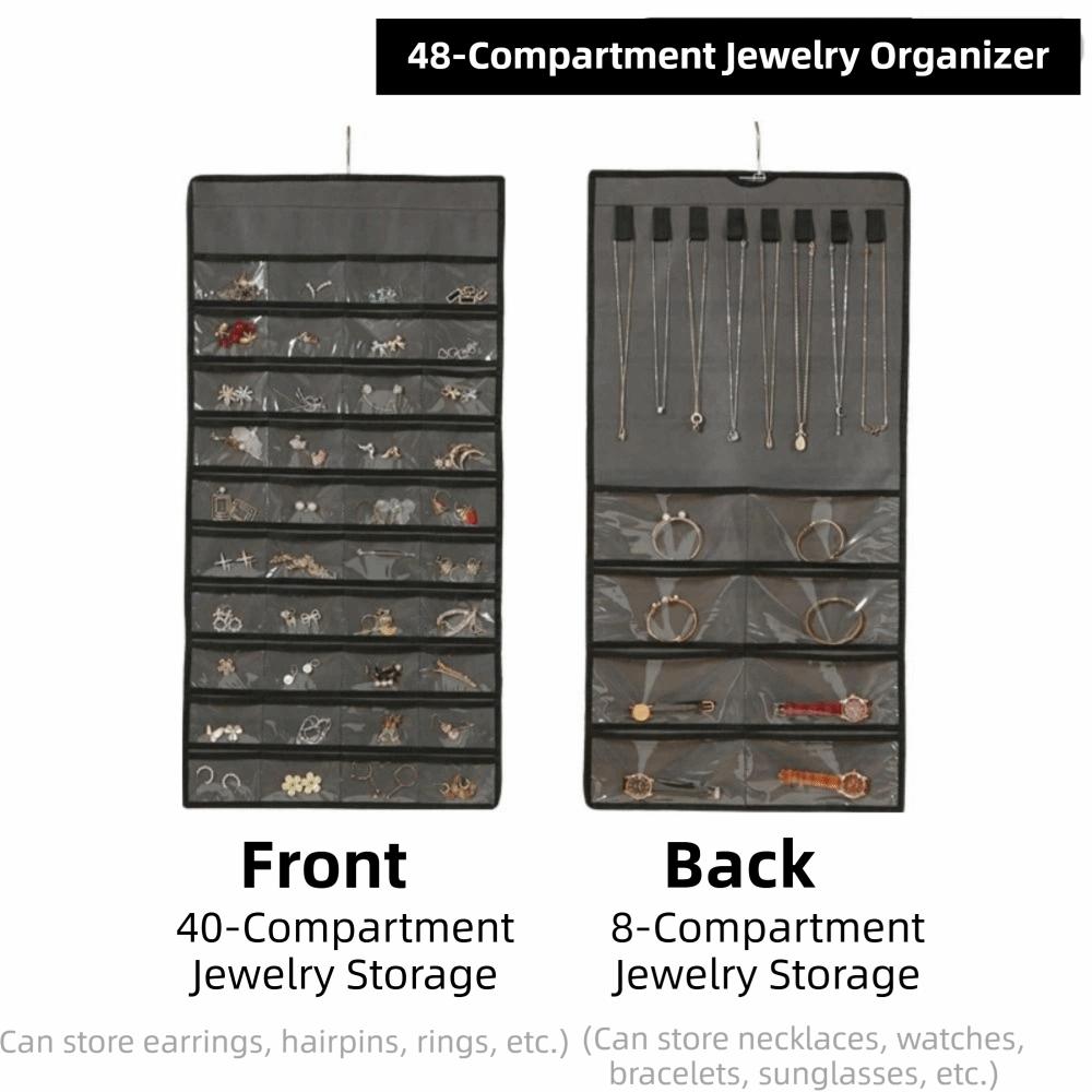 Große Kapazität Schmuckaufbewahrungstasche Vliesstoff Schmuck-Display-Halter Kleinkram-Sortierung