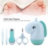Nail Clippers Kit Cartoon Shape Stainless Steel Baby Nail Trimmer with Tweezers Nail File Storage Box for Baby Nail Care