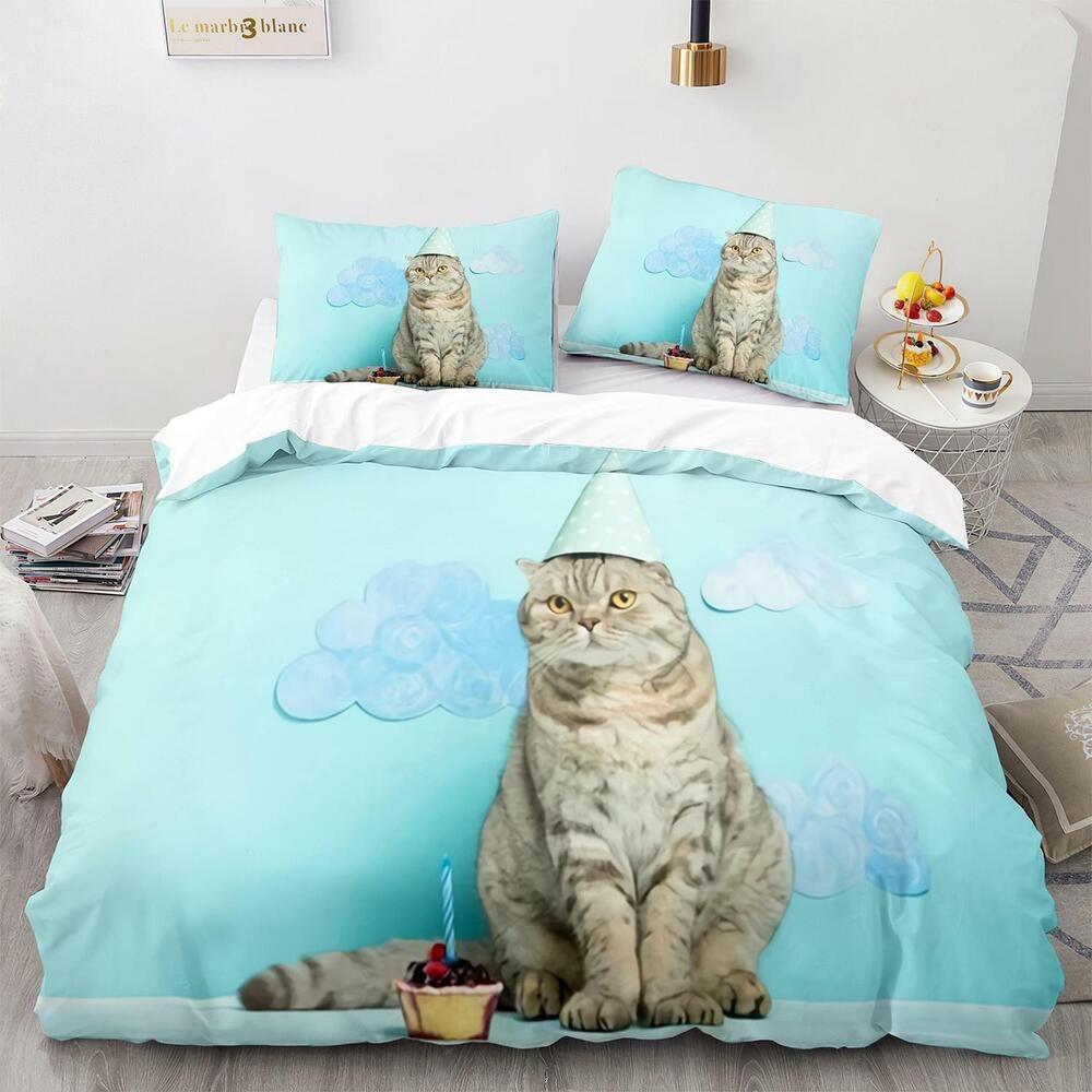 

3D Pet Cat Комплект постельного белья King Queen Кровать Чехол Наволочка 2/3 шт Милые животные Мягкий чехол Подарок Односпальная кровать Двуспальная кровать Baby 100x135cm