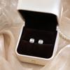 White 8mm Square Imitation Pearl Stud Earring for Women Elegant Romantic Temperament Jewelry Accessories Wedding Girl Gift