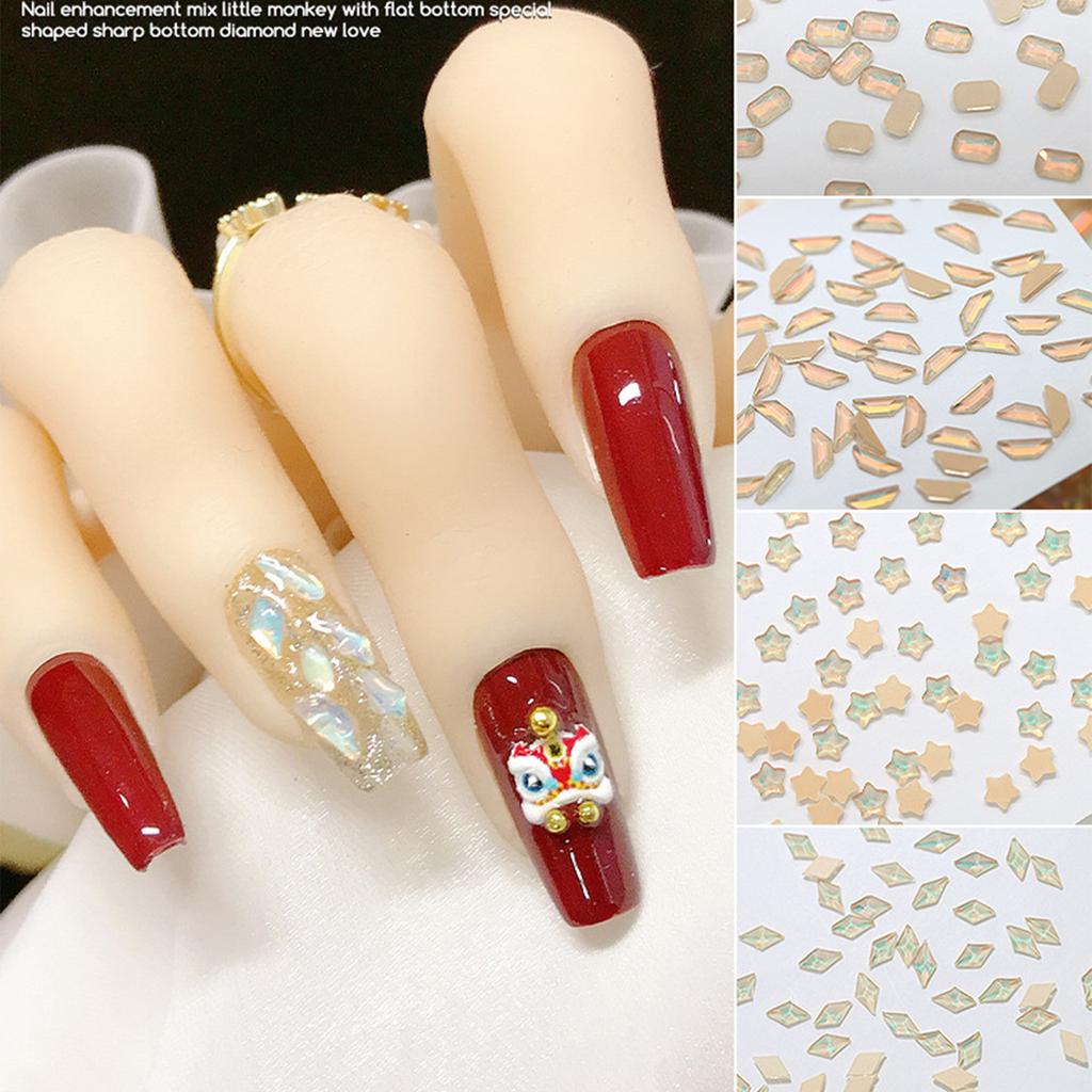 Shine Nail Rhinestones Horse Eye Rhinestones Flat Back Nail Gems for Diy Jewelry Crafts Nail Art Decorations Supplies