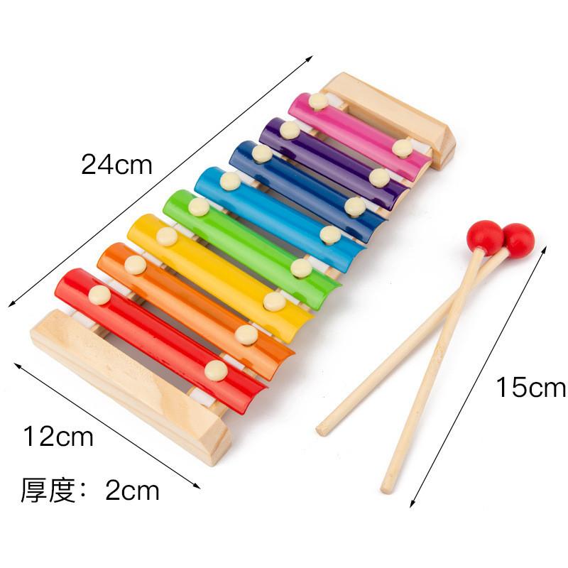 Wooden Baby Clock Caterpillar Small Round Bead Rainbow Tower Toy For Early Learning