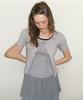 RONRON Multi Layered T Shirt Dress Black Stripe