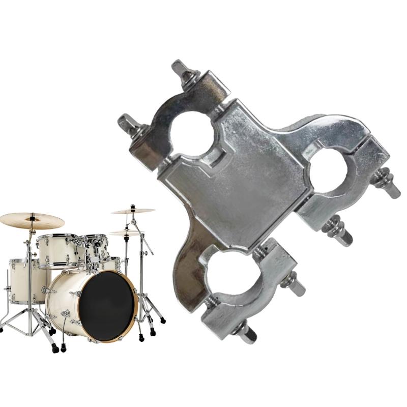 Metal Drum Set Mounting Clamps Hardware Clamp Drum Clamp Connector Drum Expansion Clip Three Hole Drum Seats Connector