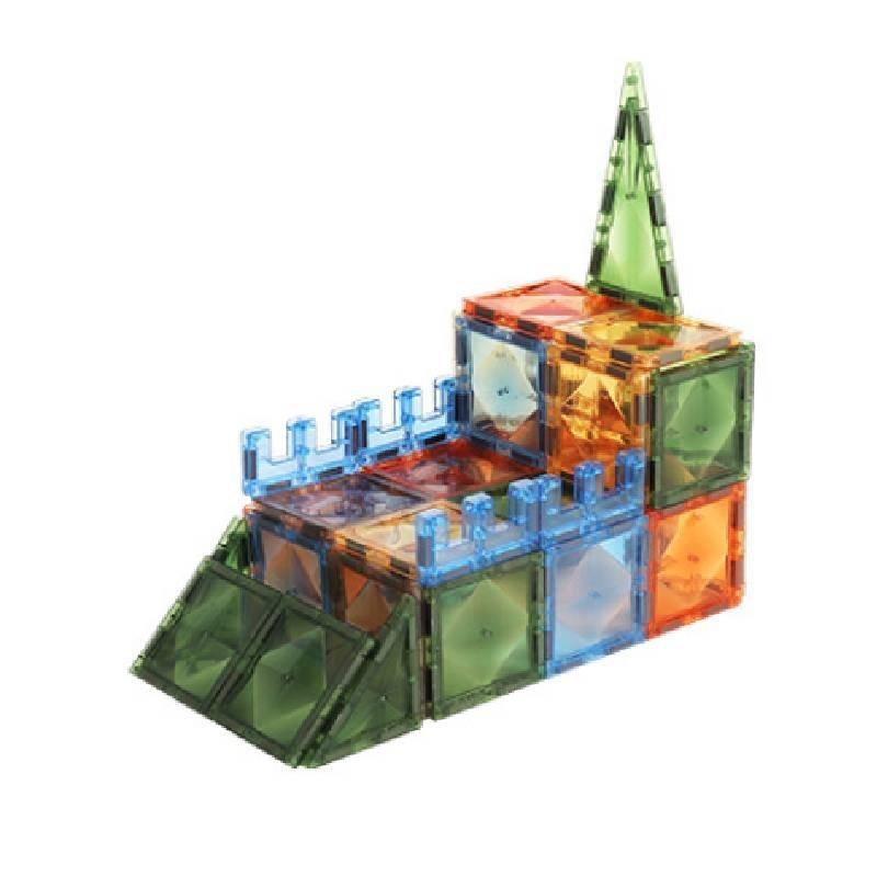 Colorful Faceted Magnetic Window Blocks Educational Kids Diy Building Toy Set