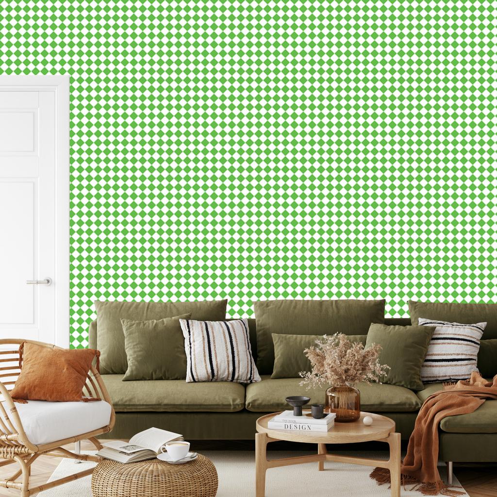 Geometric Rhombus Wallpaper Mint and Green for Living Room and Bedroom 50x1000