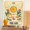 The Leo Tarot Tapestry Wall Hanging Wall Hanging Cute Cat Sun And Moon Psychedelic Constellation Witchcraft Hippie Home Decor