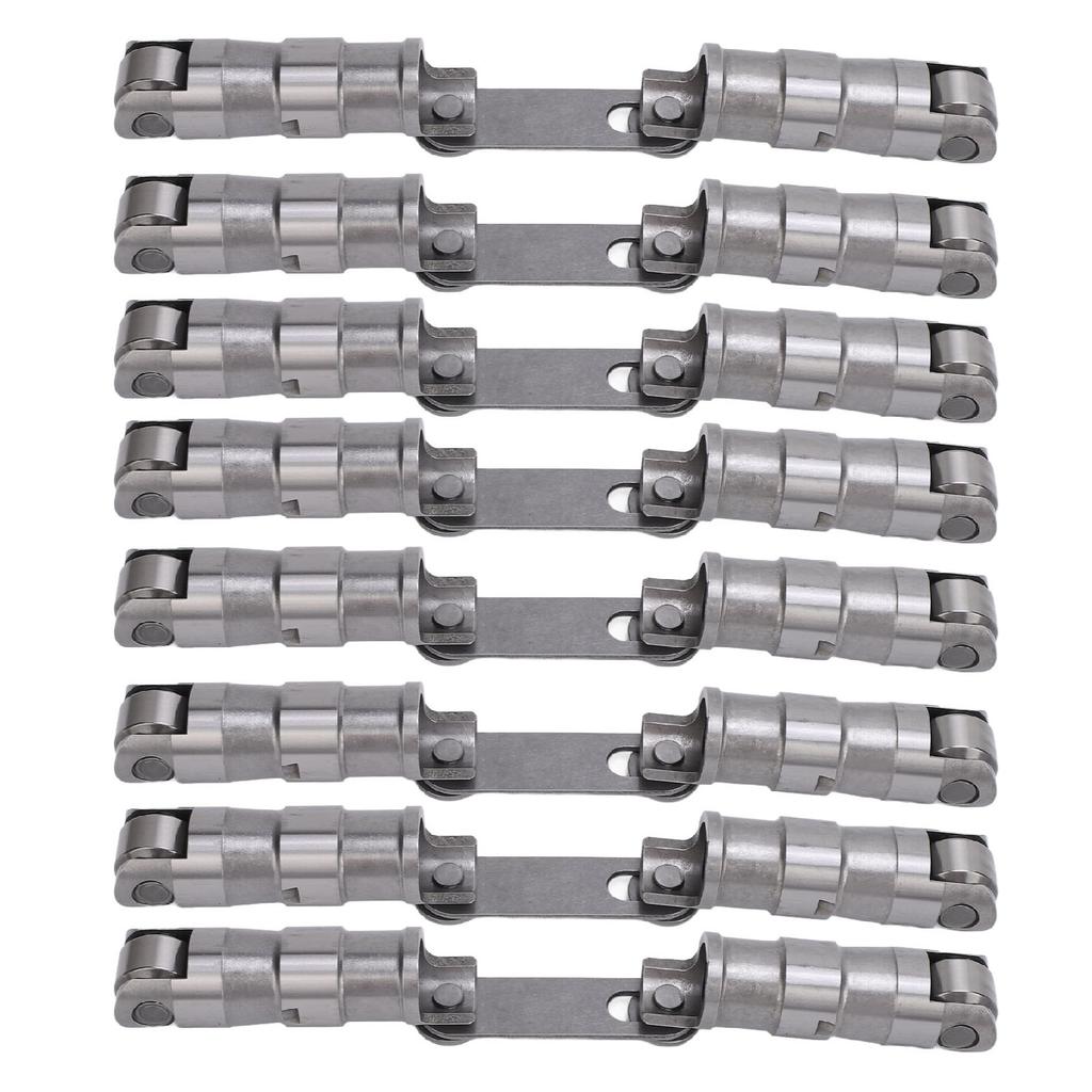 8PCS Hydraulic Roller Lifter Set Alloy Steel Roller Lifters with Link Bar Replacement for SBC 350 265 400 V8