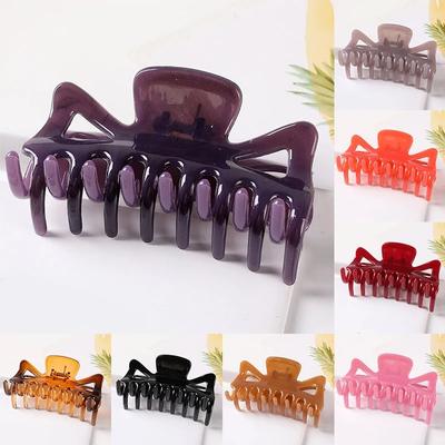 Simple Solid Color Claw Clip Large Barrette Crab Bath Hair Clip Ponytail Clip for Women Girls Hair Accessories Hair Styling Tool