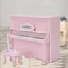 1:12 Doll House Accessories Mini Upright Piano Model Toy with Stool Simulation Furniture Pink
