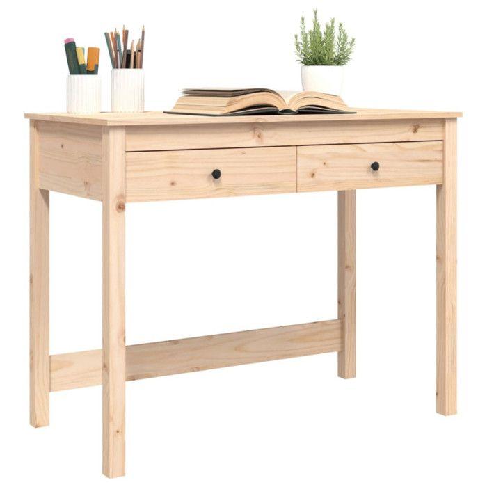VidaXL Bureau avec tiroirs 100x50x78 cm Bois massif de pin 824643