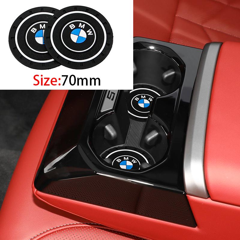 2Pcs Silicone Car Water Cup Coaster Anti-Slip Pad For BMW M M3 M5 X3 F10 F20 Auto Interior Tuning Parts Accessories F30 F40 F15