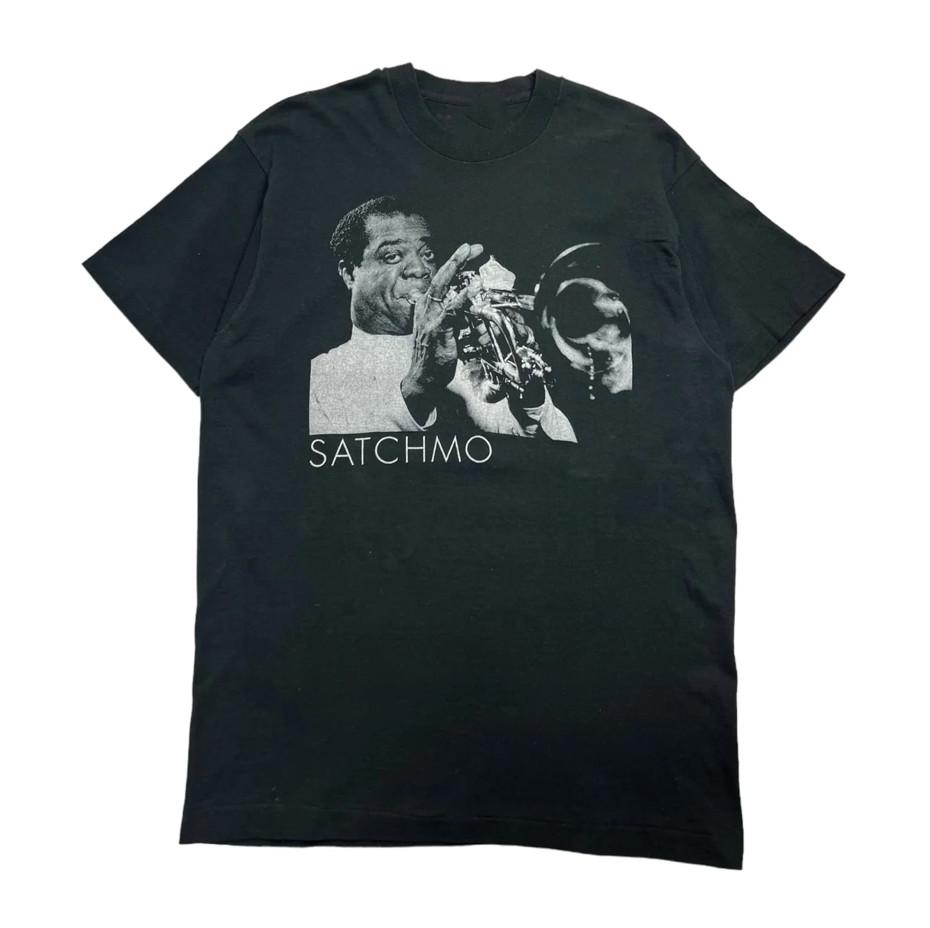 Vtg 1990 Louis Armstrong Satchmo Cotton Black Full Size Unisex Shirt Unisex T-Shirt S