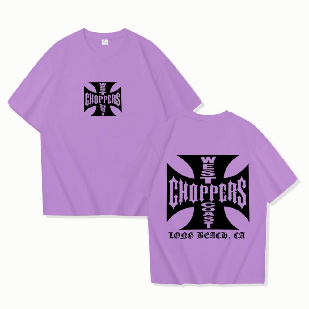 Sommer Mode T-Shirt Damen West Coast Choppers Print T-Shirt Lässig Kurzarm O-Ausschnitt T-Shirt Vintage Kleidung Tee