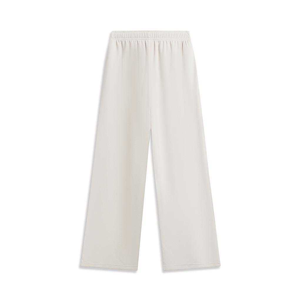 Li Ning Sports Lifestyle Series Solid Color Soft Simple Versatile Loose Casual Pants Women Bottoms AKLW258-5